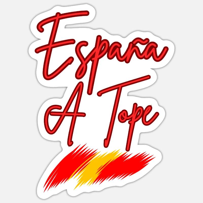 Spanien Ein Tope Neon - Sticker Größe S (10 x 10 cm) - Mattweiß