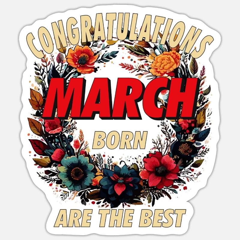 CONGRATULATIONS MARCH - Sticker size S (10 x 10 cm) - white matte
