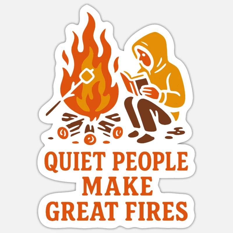 Solo Camping Introverted Camper Quiet - Sticker size S (10 x 10 cm) - white matte