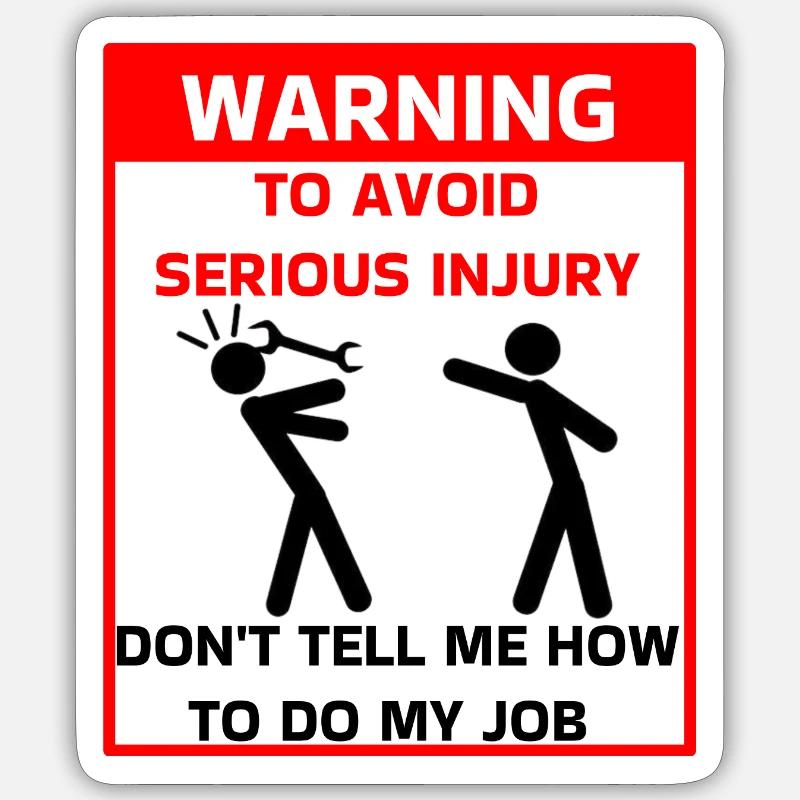 Sicherheitswarnung Sticker Größe S (10 x 10 cm)