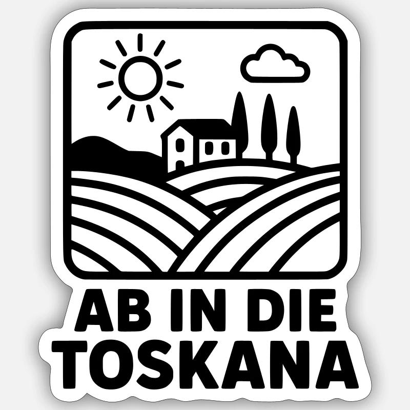 Toscane Vacances Loisirs - Sticker taille S (10 x 10 cm) - blanc mat