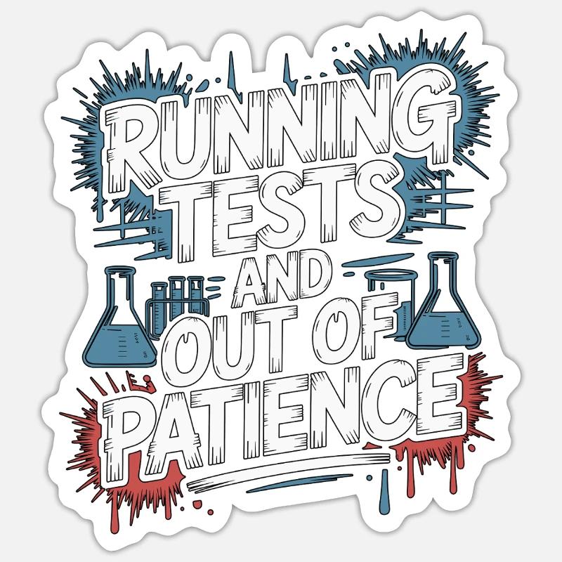 Lab Technician Running Tests And Laboratory Work Sticker Größe S (10 x 10 cm)