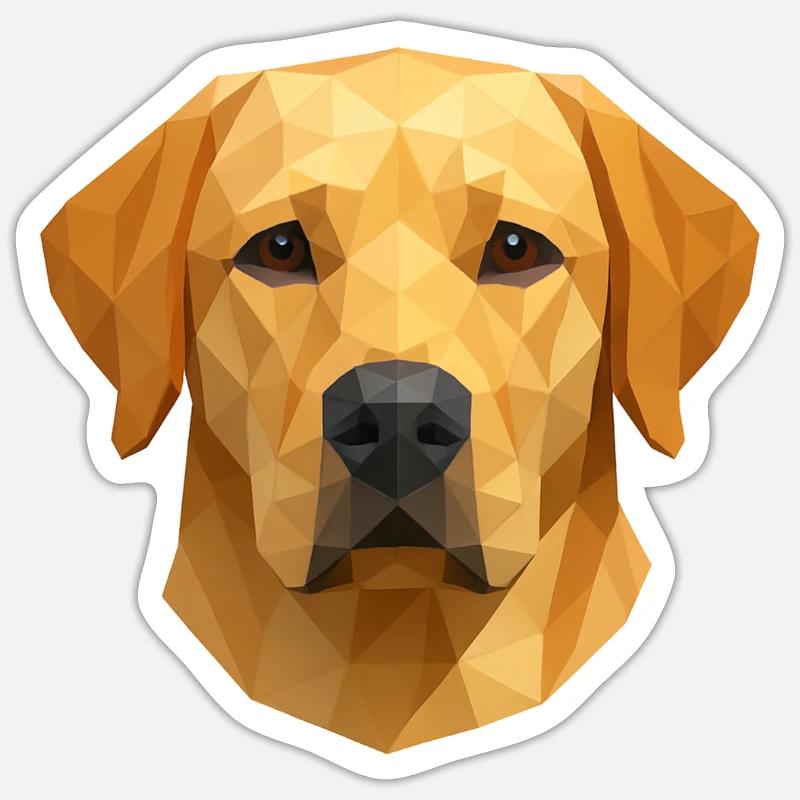 Polygon Labrador Retriever Gift - Sticker size S (10 x 10 cm) - white matte