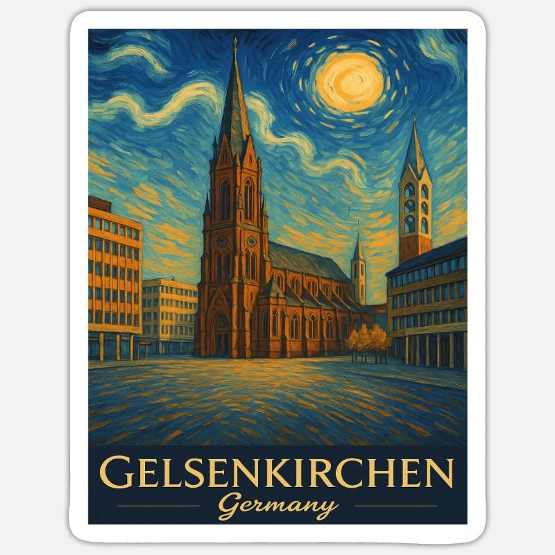 Gelsenkirchen Cathedral Starry Sky - Sticker size S (10 x 10 cm) - white matte