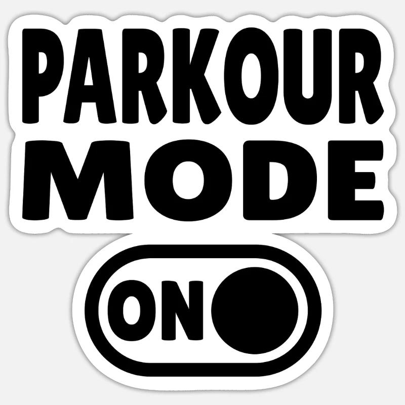 Mode Parkour activé - Sticker taille S (10 x 10 cm) - blanc mat