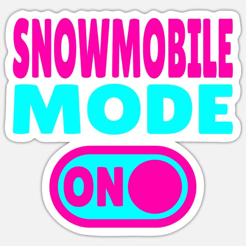 Snowmobile Mode ON - Sticker Größe S (10 x 10 cm) - Mattweiß