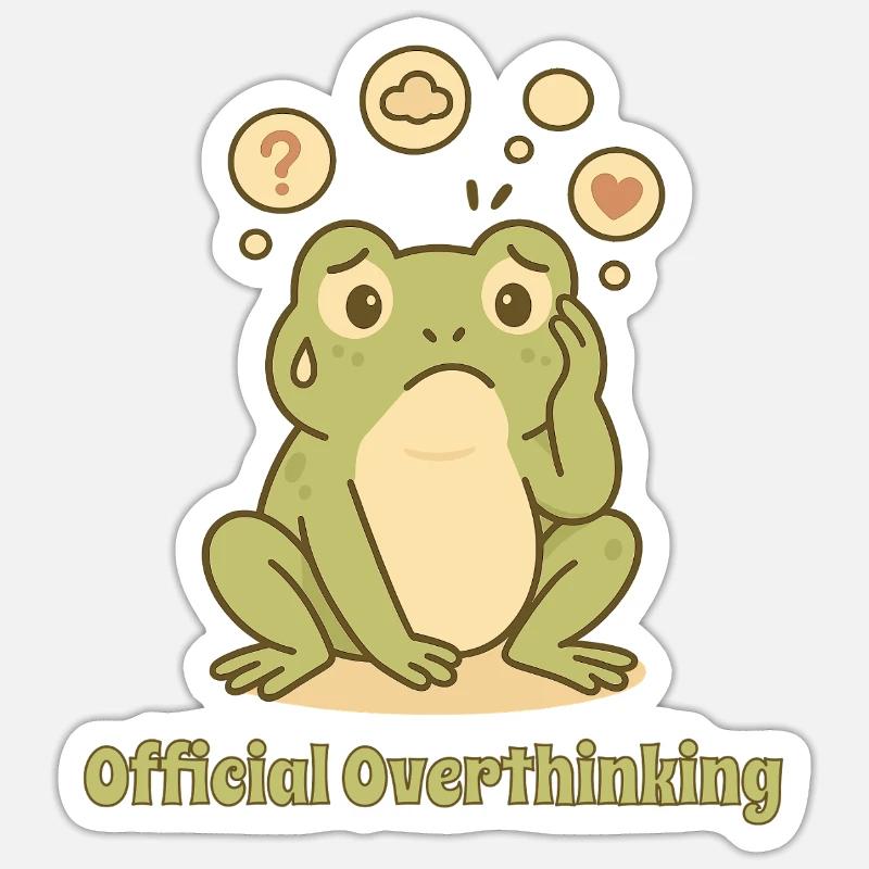 Grenouille réfléchie – Conception trop réfléchie - Sticker taille S (10 x 10 cm) - blanc mat