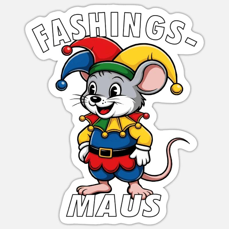 CARNIVAL MOUSE - Sticker size S (10 x 10 cm) - white matte