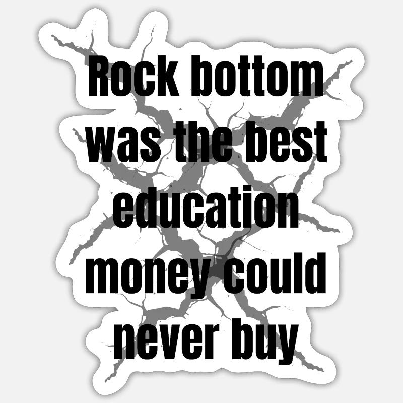 Rock bottom design - Sticker size S (10 x 10 cm) - white matte