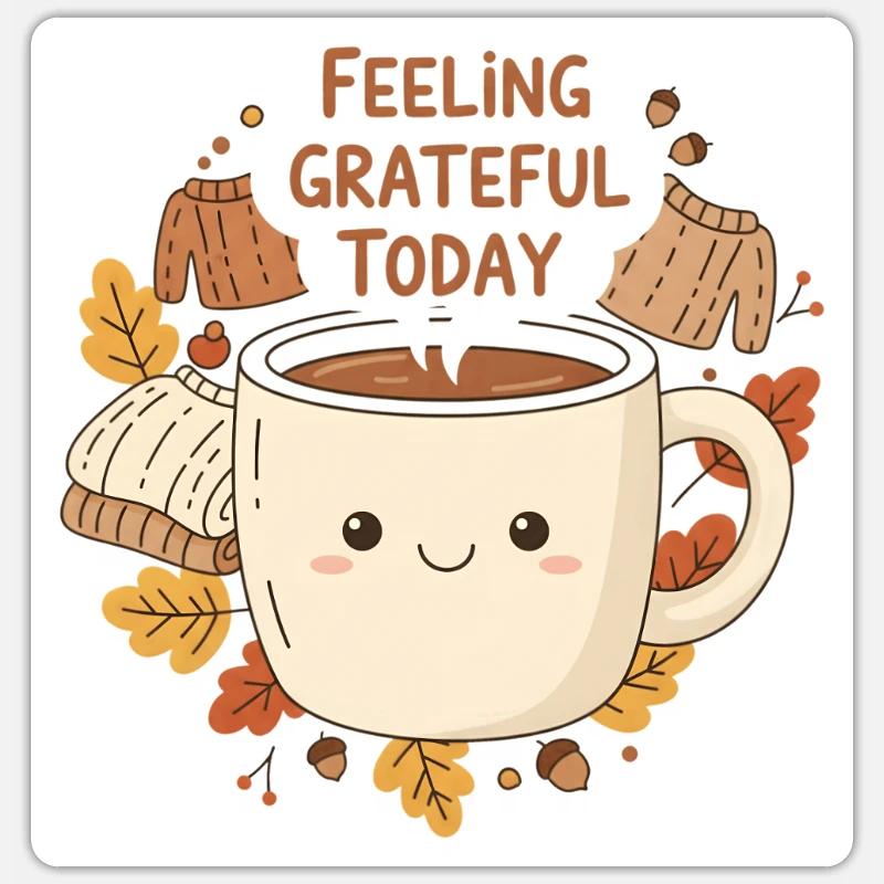 Coupe Latte Grateful - Sticker taille S (10 x 10 cm) - blanc mat