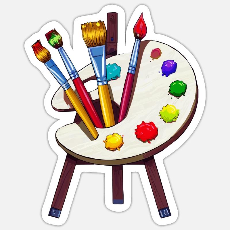 easel - Sticker size S (10 x 10 cm) - white matte