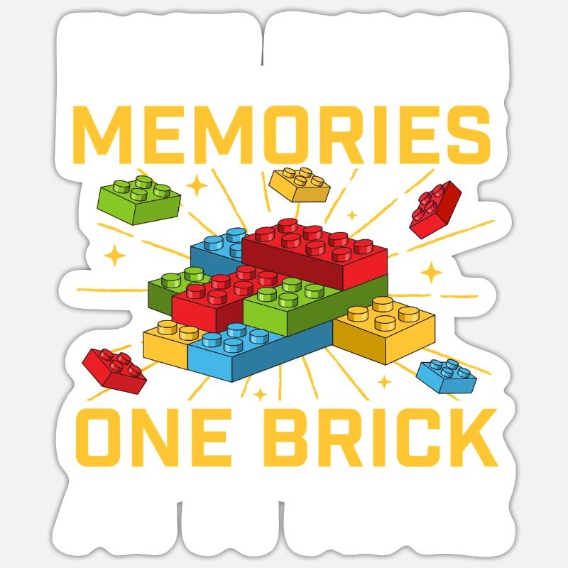 Construire des souvenirs, une brique à la fois Brique  - Sticker taille S (10 x 10 cm) - blanc mat