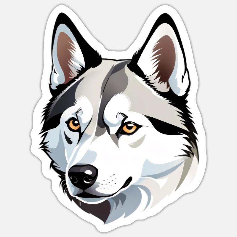 Wolf Head Head Illustration - Sticker size S (10 x 10 cm) - white matte