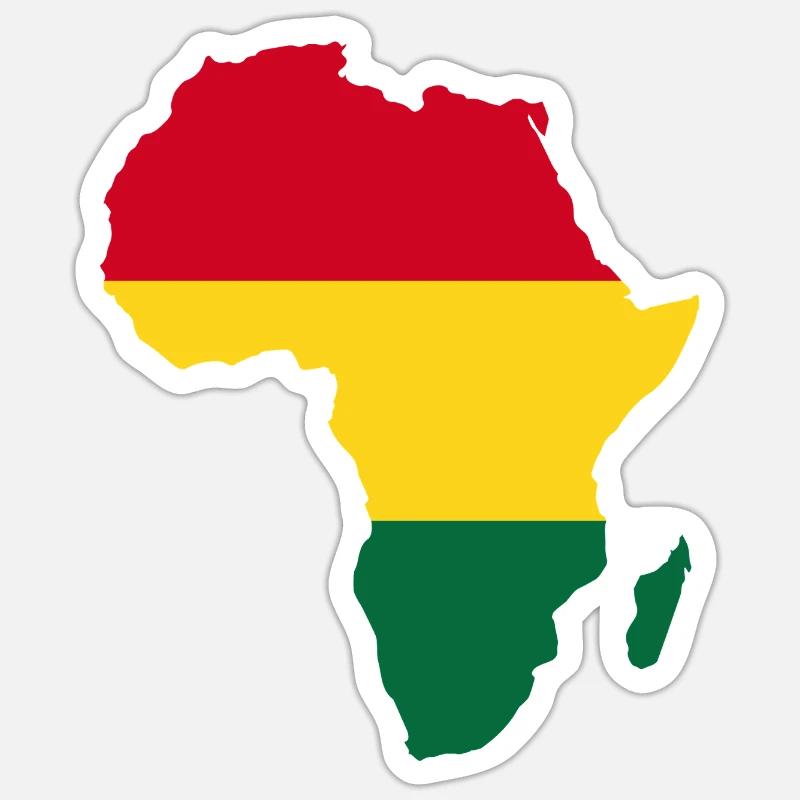 Drapeau de l’Afrique - Sticker taille S (10 x 10 cm) - blanc mat