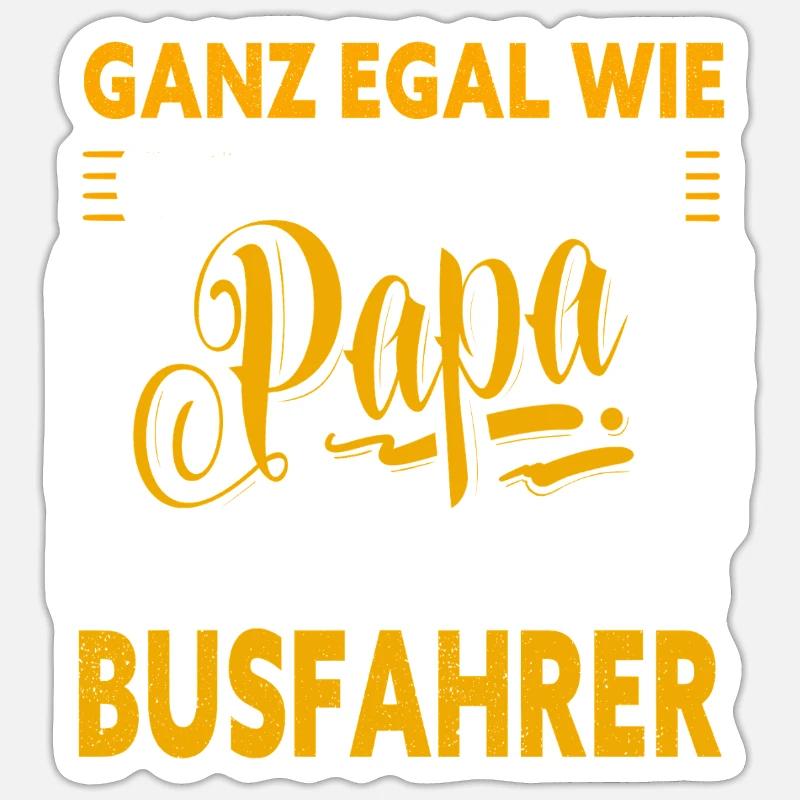Papa chauffeur de bus - Sticker taille S (10 x 10 cm) - blanc mat