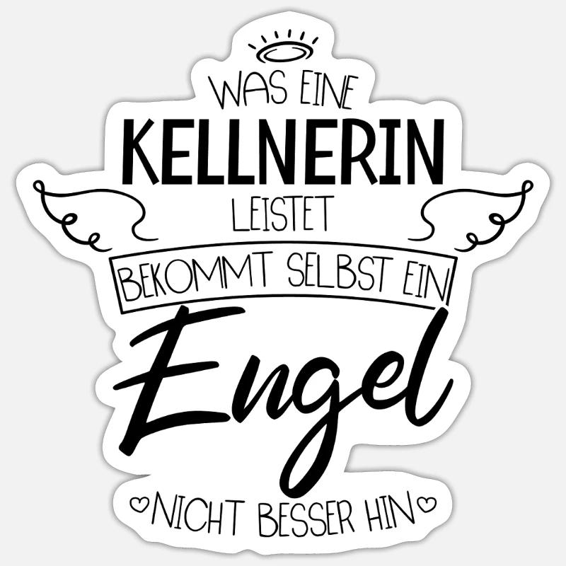 Beste Kellnerin - Sticker Größe S (10 x 10 cm) - Mattweiß
