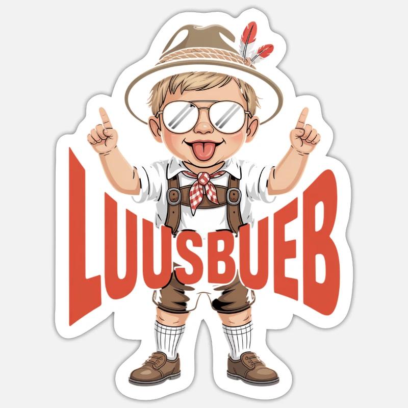 Luusbueb - Sticker Größe S (10 x 10 cm) - Mattweiß