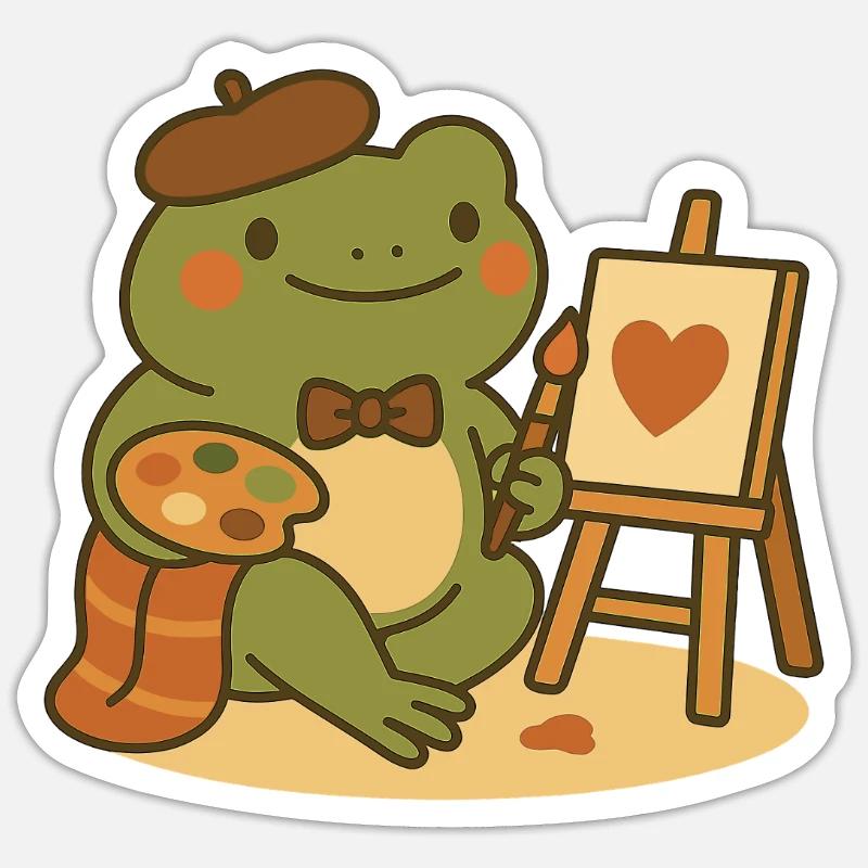 Painter Frog – Creative & Heartfelt Sticker size S (10 x 10 cm)