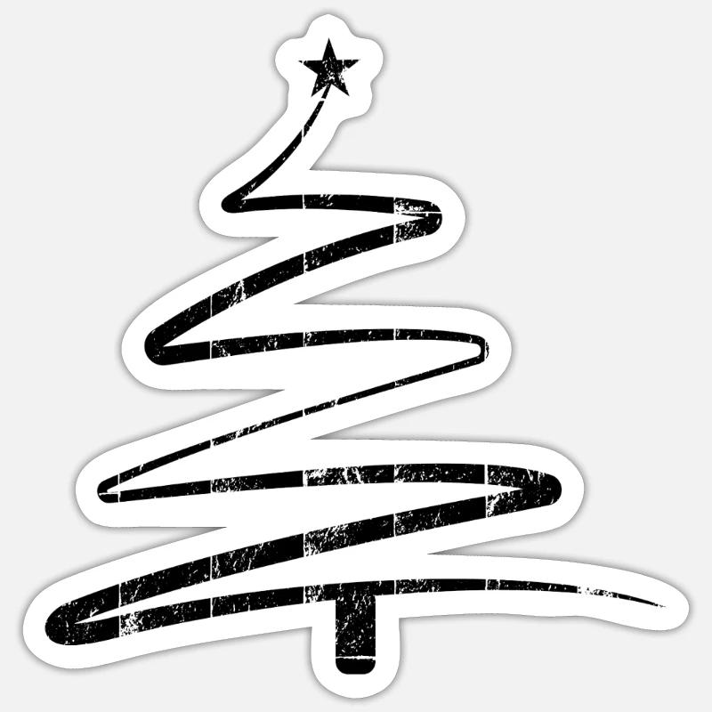 Sapin de Noël Joyeux Noël - Sticker taille S (10 x 10 cm) - blanc mat