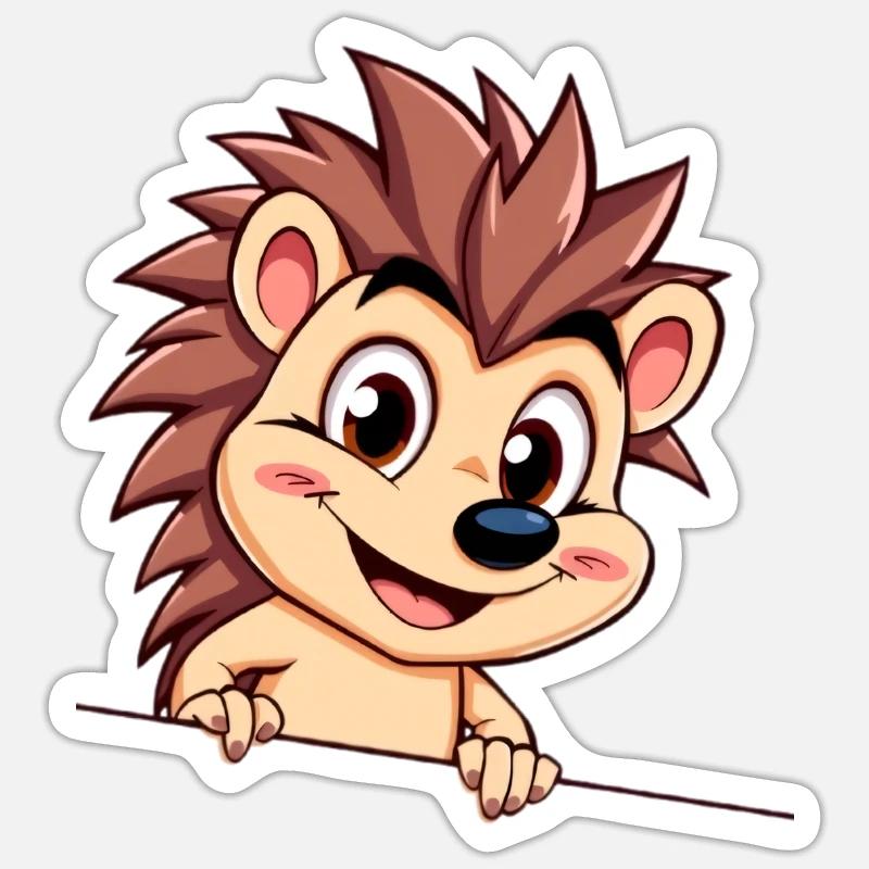 Flinker Igel am Draht - Sticker Größe S (10 x 10 cm) - Mattweiß