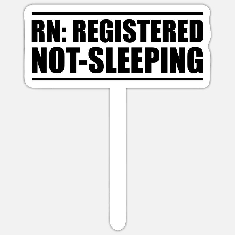 Nurse: Registered, Never Sleeping - Sticker size S (10 x 10 cm) - white matte