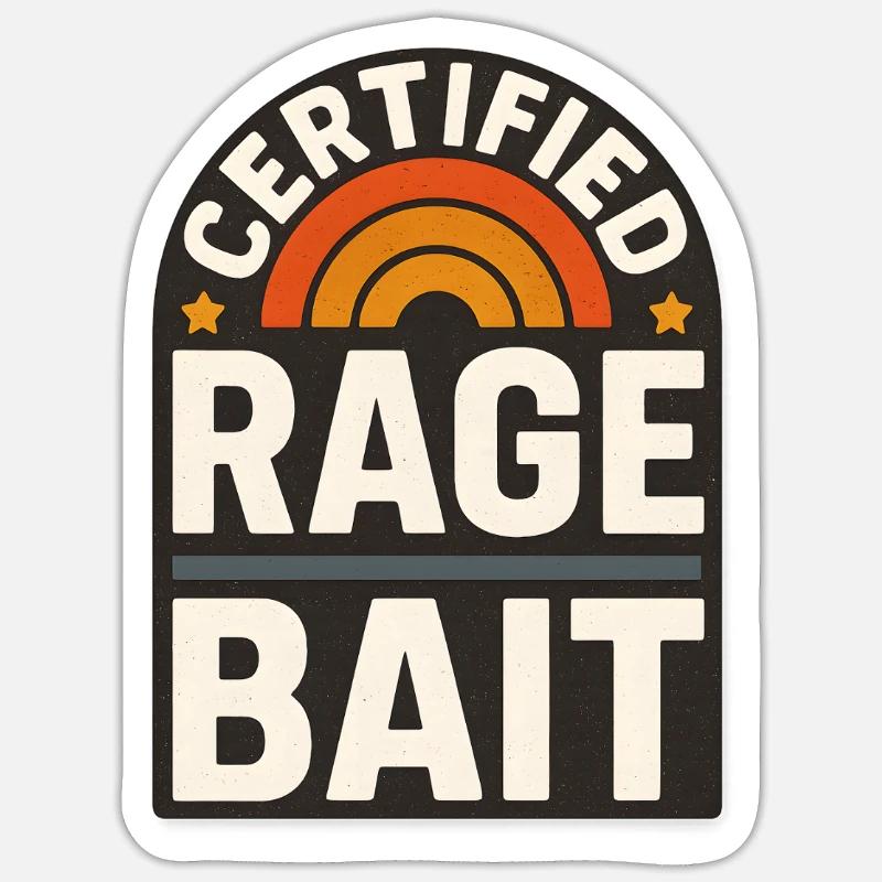 Rage Bait Patch Lustiger Spruch - Sticker Größe S (10 x 10 cm) - Mattweiß