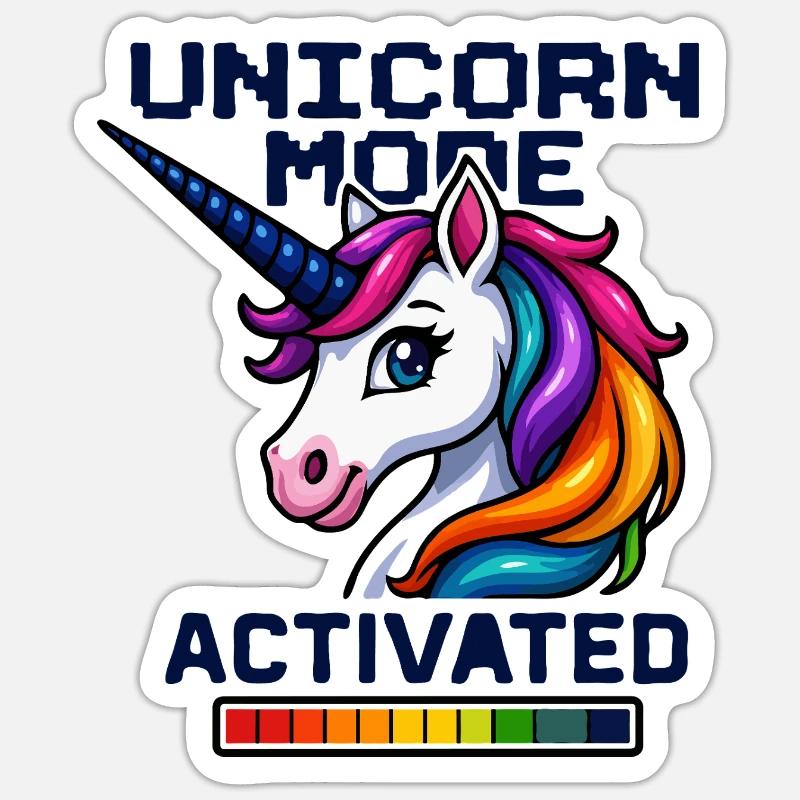 Unicorn Mode Activated - Sticker size S (10 x 10 cm) - white matte