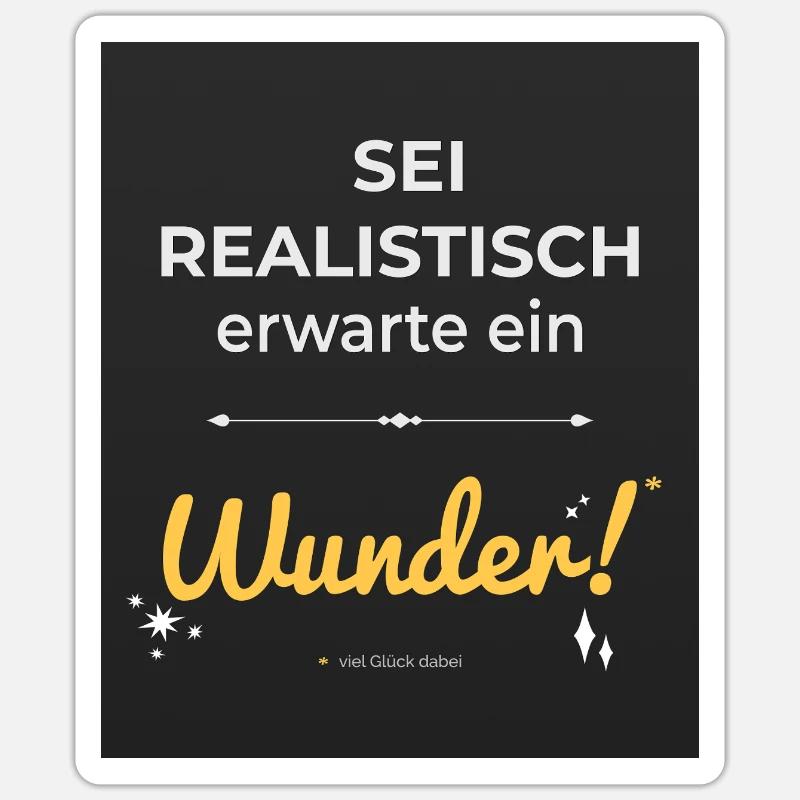 Be realistic – expect a miracle! Sticker size S (10 x 10 cm)