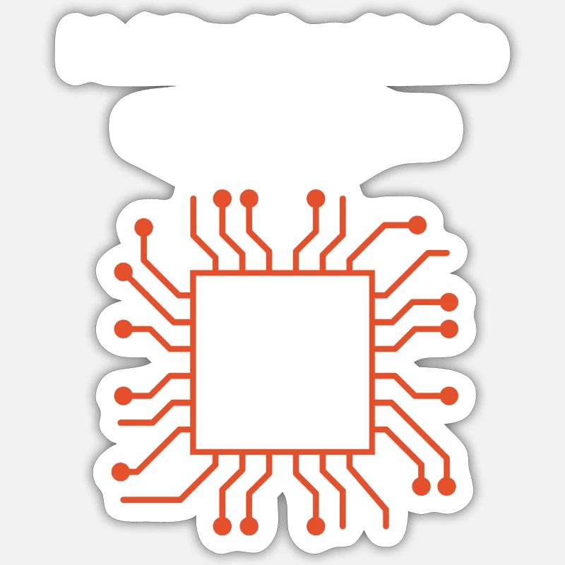 Multitasking Mode – CPU Overload Detected - Sticker size S (10 x 10 cm) - white matte
