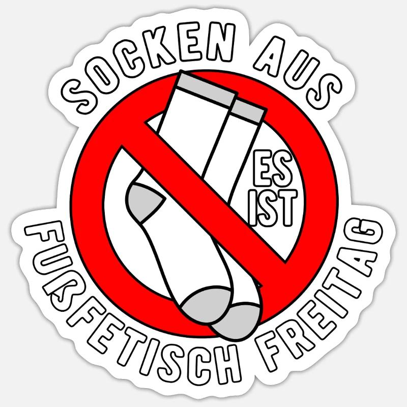 No socks allowed shield feet - Sticker size S (10 x 10 cm) - white matte