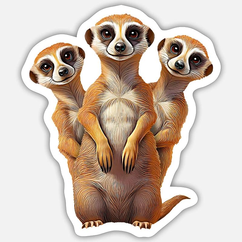 Erdmaennchen Sticker Größe S (10 x 10 cm)