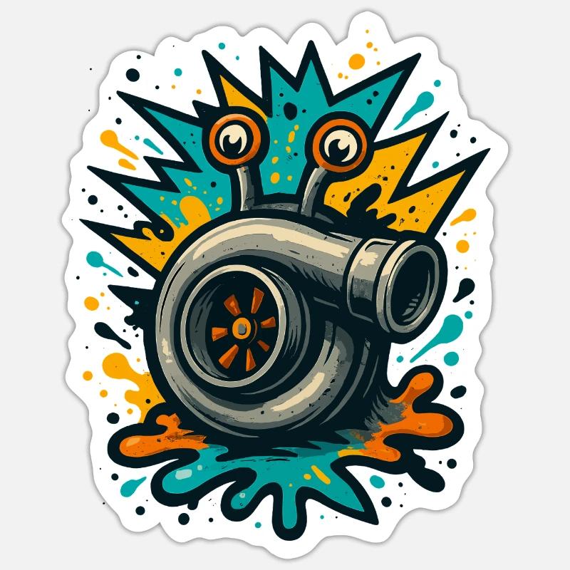 Explosion de turbocompresseur Boost de turbocompresseur Sticker taille S (10 x 10 cm)