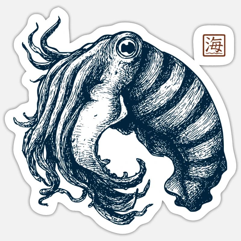 Cuttlefish - Sticker size S (10 x 10 cm) - white matte