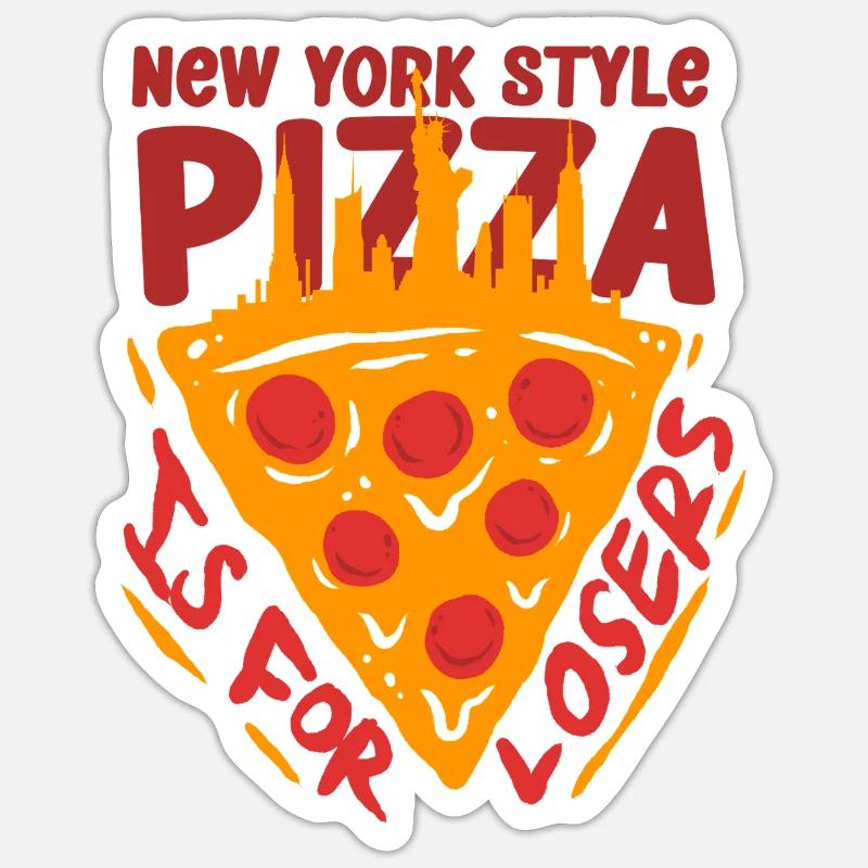 Plat profond Pizza Chicargo - Sticker taille S (10 x 10 cm) - blanc mat