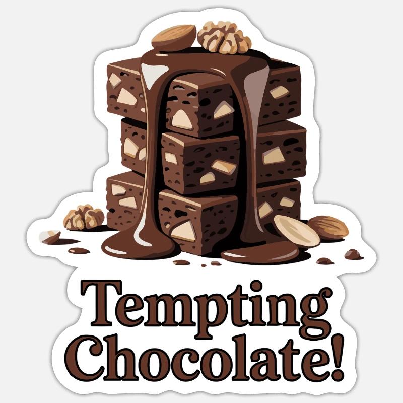 Verführerischer Schokoladen-Stack - Sticker Größe S (10 x 10 cm) - Mattweiß
