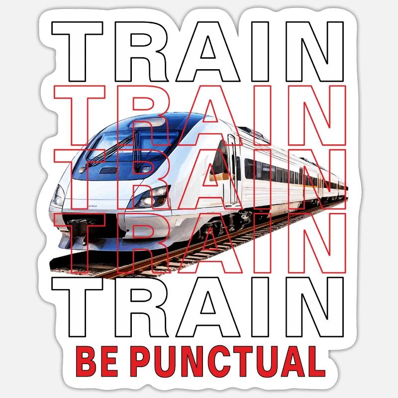 ZUG TRAIN BE PUNCTUAL - Sticker Größe S (10 x 10 cm) - Mattweiß