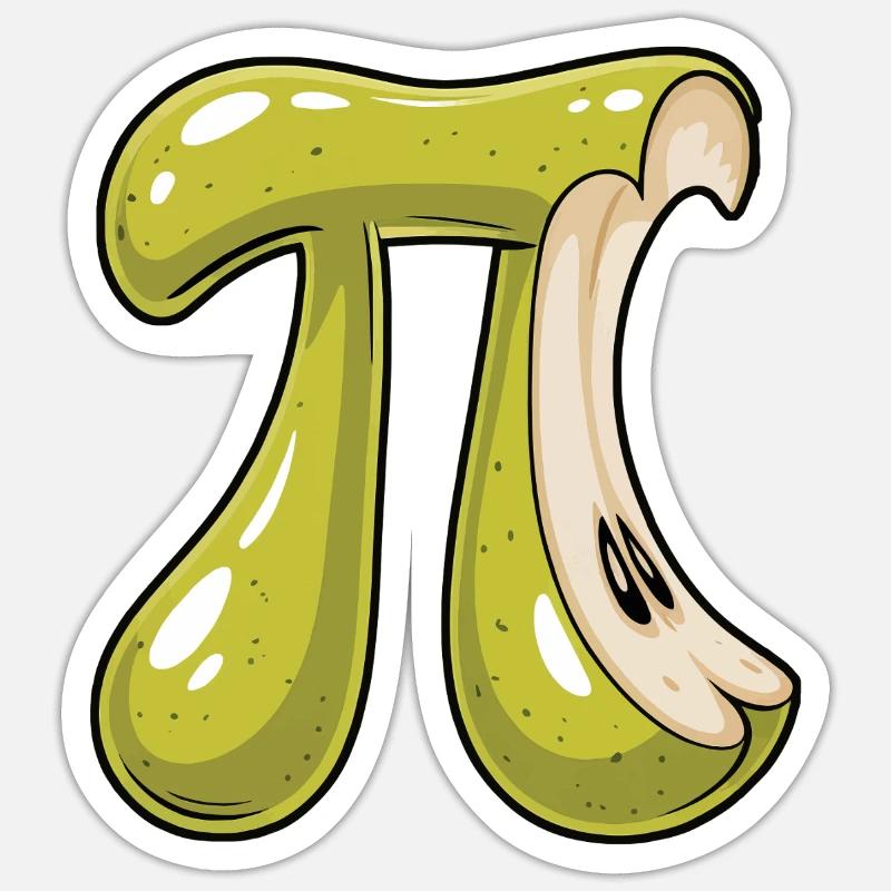 Green Pi Pear Math - Sticker size S (10 x 10 cm) - white matte