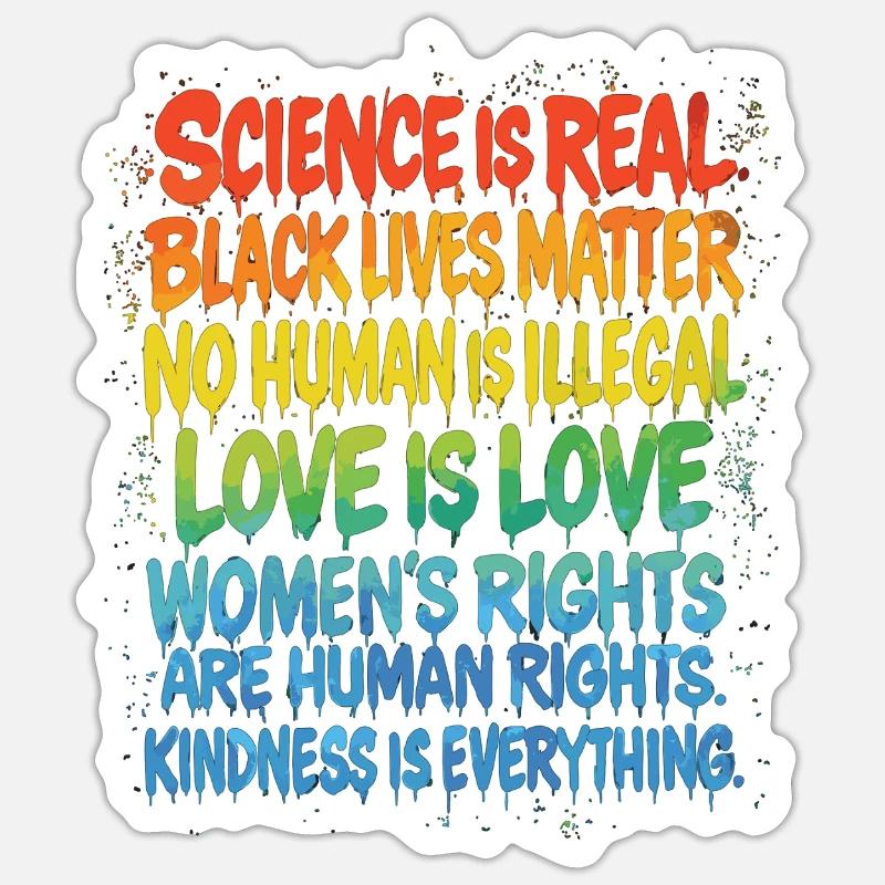 Rainbow Statement – Human Rights Pride - Sticker size S (10 x 10 cm) - white matte