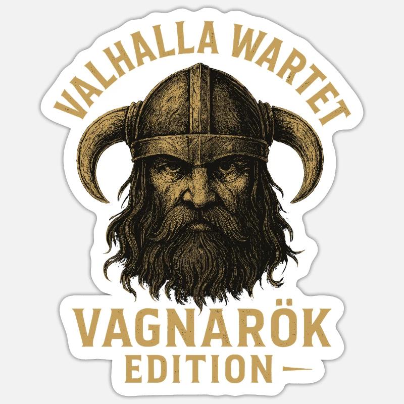 Valhalla attend les Vikings de l’édition Vagnarök Sticker taille S (10 x 10 cm)