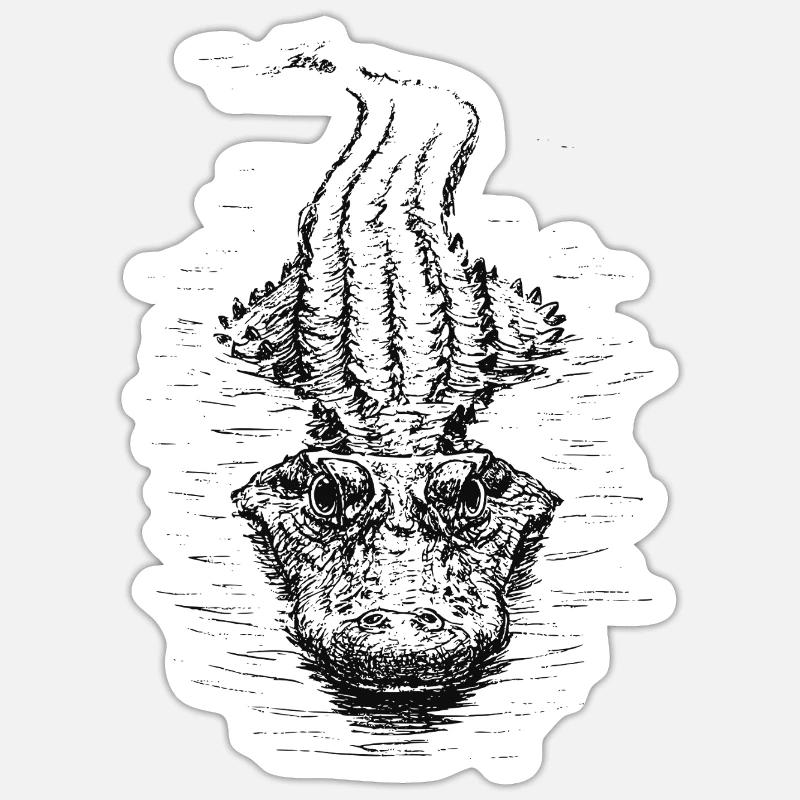 Floating Croc - Sticker size S (10 x 10 cm) - white matte