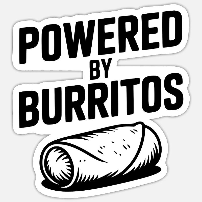 Powered by Burritos - Sticker size S (10 x 10 cm) - white matte