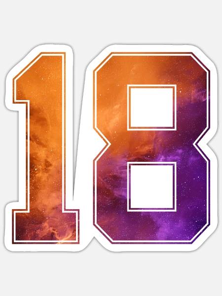 NR. 18 NUMMER 18 COLLEGE 18. GEBURTSTAG - Sticker Größe S (10 x 10 cm) - Mattweiß