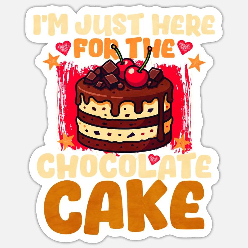 Gâteau Gâteau au chocolat - Sticker taille S (10 x 10 cm) - blanc mat