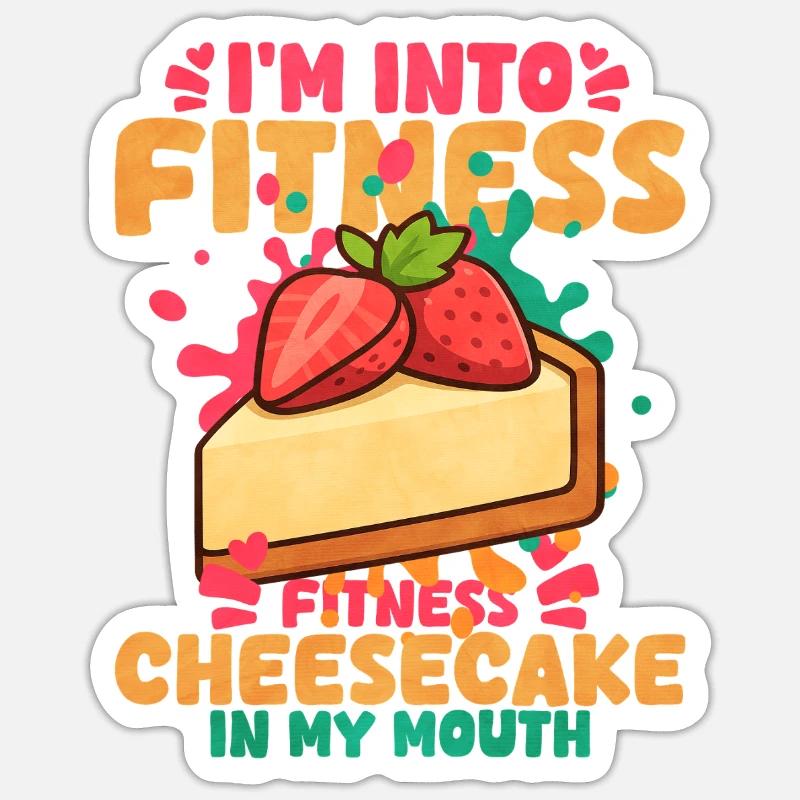 Cheesecake - Sticker taille S (10 x 10 cm) - blanc mat