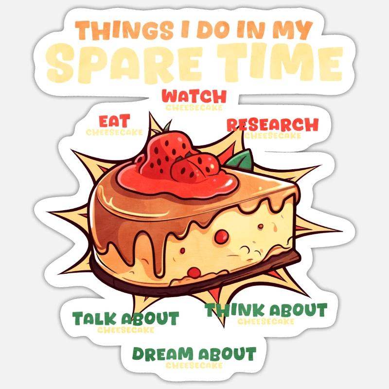 Cake Cheesecake - Sticker size S (10 x 10 cm) - white matte