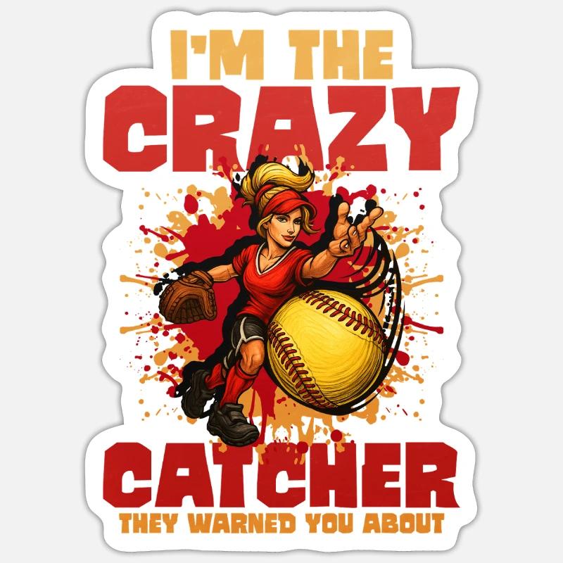 Softball - Sticker size S (10 x 10 cm) - white matte