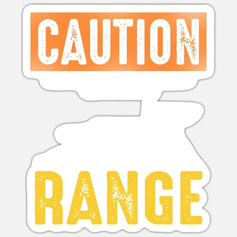 Attention Range Fencing Meme - Sticker taille S (10 x 10 cm) - blanc mat