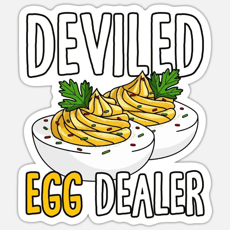Funny Deviled Eggs Costume Deviled Egg Dad Sticker size S (10 x 10 cm)