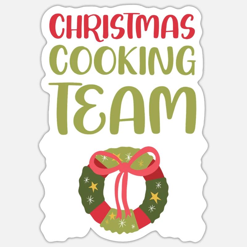 Weihnachts Kochen Backen Team - Sticker Größe S (10 x 10 cm) - Mattweiß