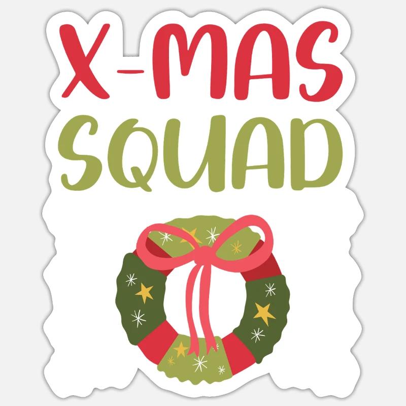 Escouade de Noël - Sticker taille S (10 x 10 cm) - blanc mat